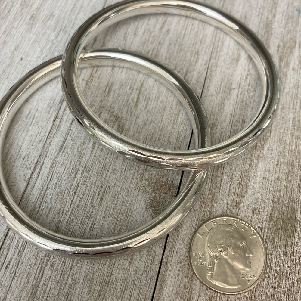 2 Sterling Silver .925 Bangles - image 2